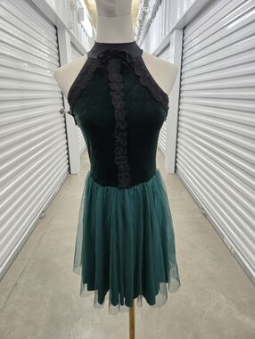 Green Dance Costume or Figure Skating Dress
